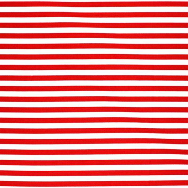 Cotton Stripe Red White 5mm Cotton Poplin Stripes