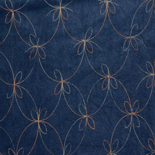 Fleece Grey Blue Butterfly Fleece Embroidered Fabric