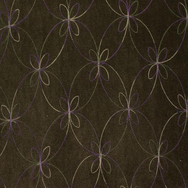 Fleece Olive Butterfly Fleece Embroidered Fabric