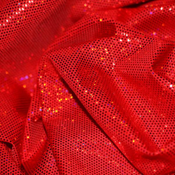 Hologram Fabric Glitter Red Hologram Fabric