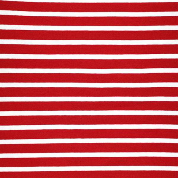 Jersey (Stripes) Red White Jersey Stripe Fabric