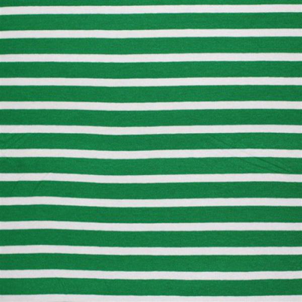 Jersey (Stripes) Green White Jersey Stripe Fabric