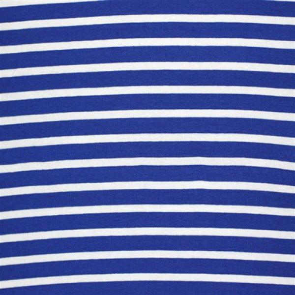 Jersey (Stripes) Cobalt White Jersey Stripe Fabric