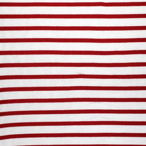 Jersey (Stripes) White Red Jersey Stripe Fabric