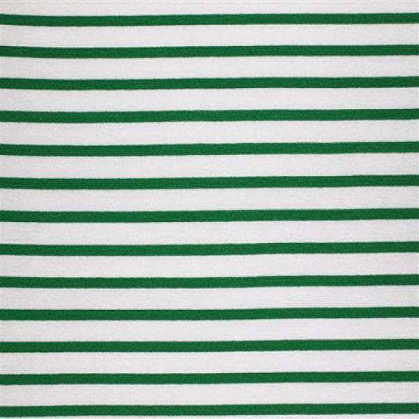 Jersey (Stripes) White Green Jersey Stripe Fabric