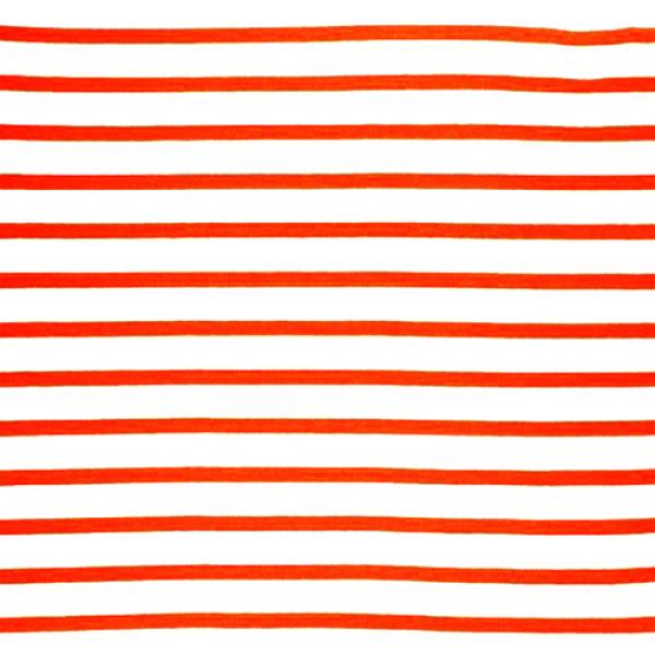 Jersey (Stripes) White Orange Jersey Stripe Fabric