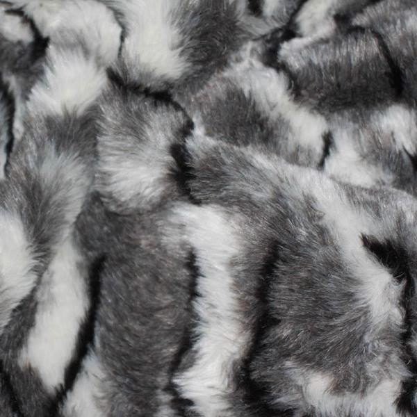 Faux Fur Fabric Grey Off-White Faux Fur Fabric