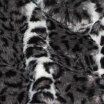 Faux Fur Fabric Leopard Grey Off-White Faux Fur Fabric