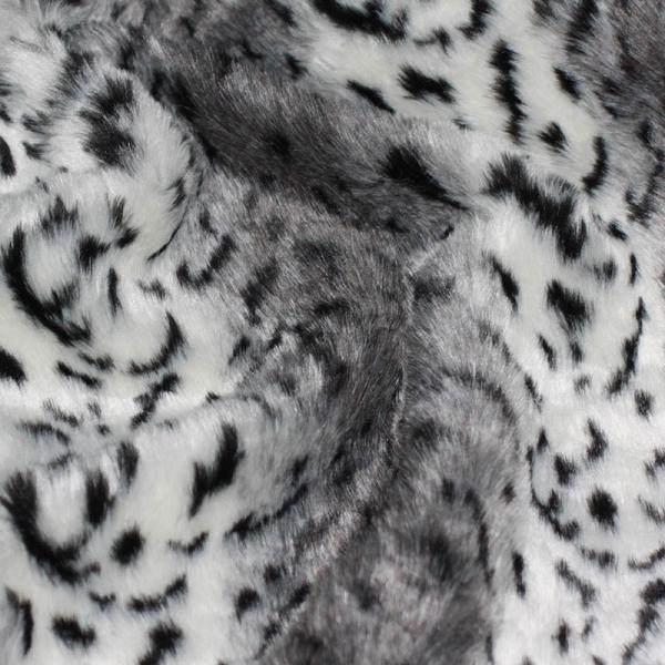 Faux Fur Fabric Lynx Grey Off-White Faux Fur Fabric