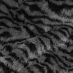 Faux Fur Fabric Zebra Black Dark Grey Faux Fur Fabric