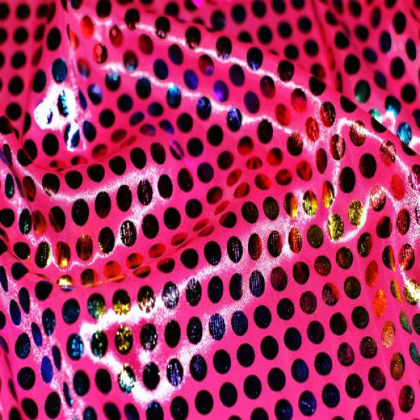 Lame Stretch Fuchsia Dots 8mm Lame Fabric