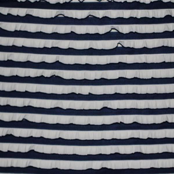 Ruffle Jersey Navy White Jersey Ruffle Fabric