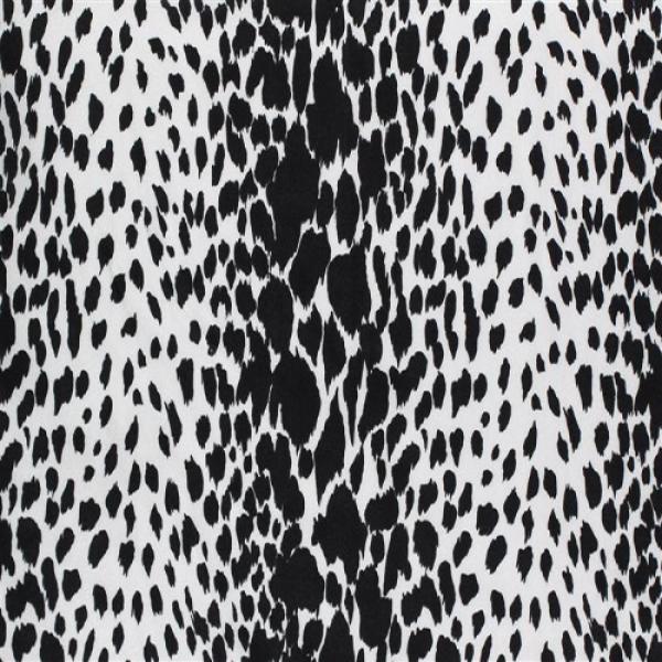 Silk Fabric Black White Leopard FABRIC OUTLET
