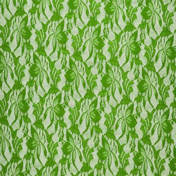 Lace Fabric Flowers Lime (Stretch) Lace Fabric