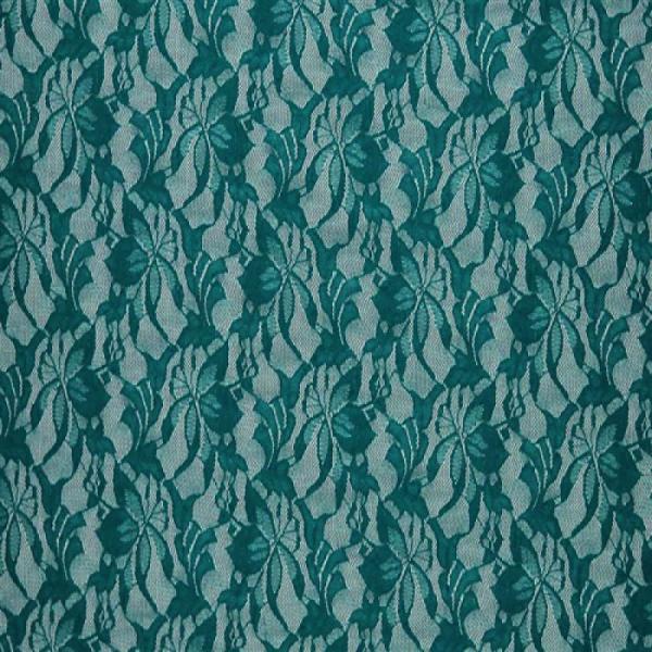 Lace Fabric Flowers Petrol (Stretch) Lace Fabric