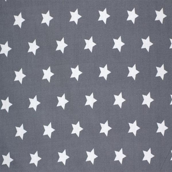 Star Fabric Grey 20 mm 20mm Stars On Cottton Fabric