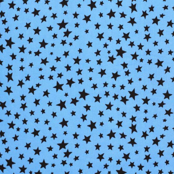 Star Fabric Baby Blue Brown Color Mix Star Fabric