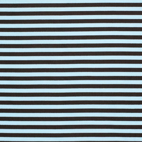 Cotton Stripe Brown Light Blue 5mm Cotton Poplin Stripes