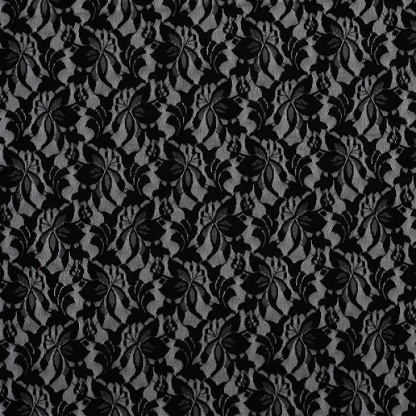 Lace Fabric Flowers Black (Stretch) Lace Fabric