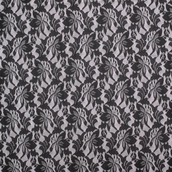 Lace Fabric Flowers Grey (Stretch) Lace Fabric