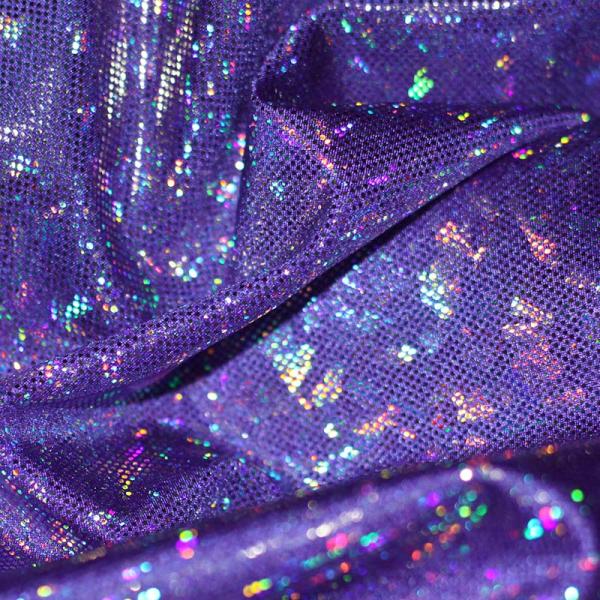 Hologram Fabric Leaf Purple Hologram Fabric